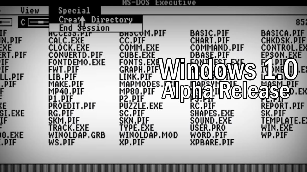 Windows 1.0 Alpha Release - YouTube