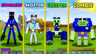 Minecraft Mutant Mobs Became Police! Zombie Creeper Skeleton Enderman HOW TO PLAY