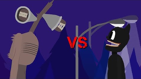 Siren head vs cartoon cat || sticknodes || TW: blood