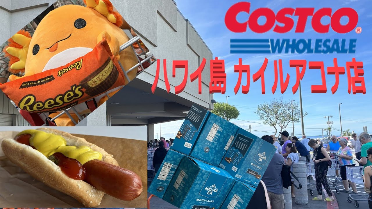 Costco ハワイ島カイルアコナ店 ガソリン給油でハマってフードコート 2023/12, コストコ YouTube