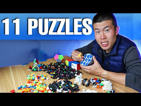 How Many Pieces in ALL 11 Official Rubik's Cubes?!