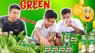 Thử Thách Ăn Tất Cả Các Đồ Màu Xanh Trong Siêu Thị Green 