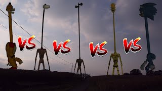 LONG NECK Siren Head VS Glamrock Freddy VS Traffic Light Head VS Sonic The Hedgehog VS Light Head