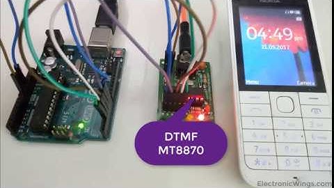 Mobile phone key press decoding using MT8870 with Arduino