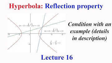 Hyperbola : Reflection property L16 : Condition with an example (details in description)