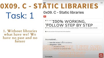 0x09. C - Static libraries; ALX: 1. Without libraries what have we? We have no past and no future2