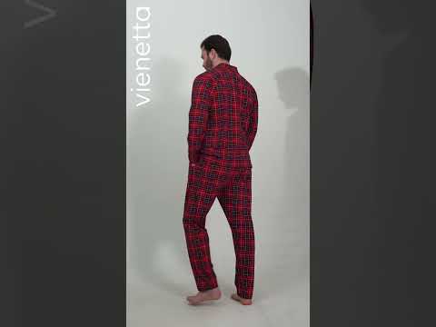 Купить Хлопковая классическая пижама с длинным рукавом VIENETTA MAN 5010363029 в Украина в Lingerie.ua - Одяг для дому та відпочинку, Видео 1