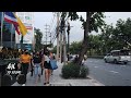 [4K] Walking Tour in Bangkok (Sky walk BTS Asoke, MRT Sukhumvit to Khlong Toei)