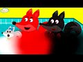 Fox Family español nadar en la piscina de colores | dibuhos animados infantiles para niños #306