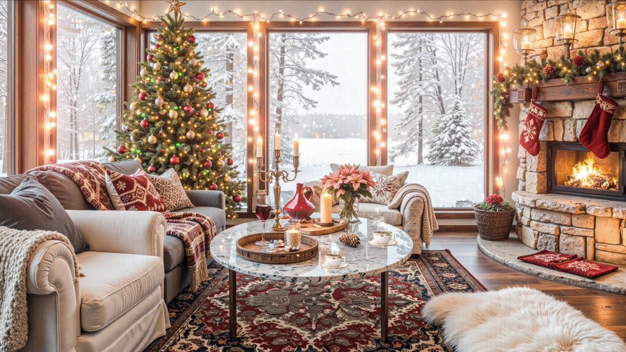 Relaxing Christmas Music 2026 🎅 Cozy Christmas Ambience 🎄 Crackling ...