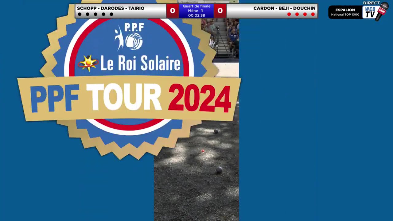 Miniature de la vidéo : National TOP 1000 d'ESPALION - Quart de finale TRIPLETTE FEMININ: Equipe SCHOPP contre Equipe CARDON