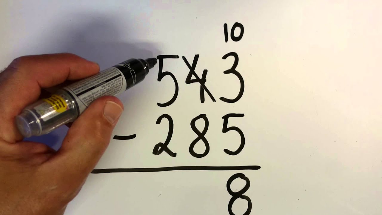 Uppställning subtraktion - YouTube