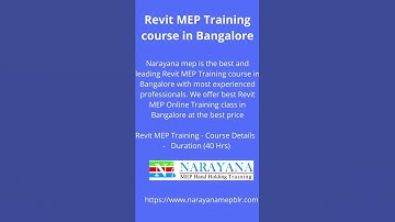 Revit MEP Training course in Bangalore | Revit MEP Online Training Courses Hyderabad | Chennai