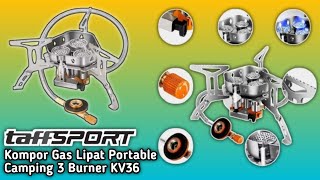 Taffsport Kompor Gas Lipat Portable Camping 3 Burner Kv36