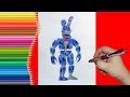 How to draw Nightmare Bonnie, FNaF, Как нарисовать Кошмарного Бонни, ФНаФ