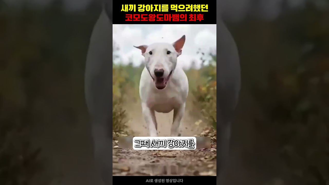 새끼 강아지를 먹으려했던 코모도왕도마뱀의 최후