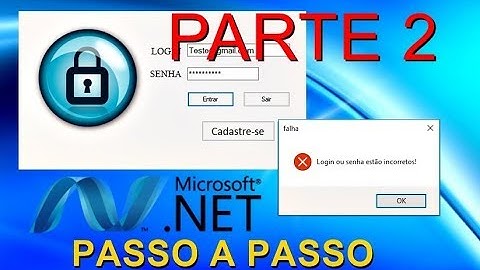 Sistema de Login e Senha com C# - PARTE 2