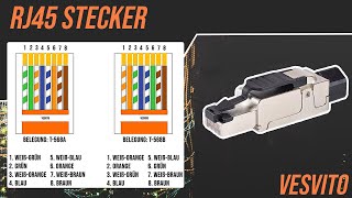 RJ45 Stecker CAT 6A / CAT 7 mit Belegung fertigen! Netzwerkstecker selber machen! VESVITO RJ45 Stecker CAT 6A / CAT 7 mit Belegung fertigen! Netzwerkstecker selber machen! VESVITO