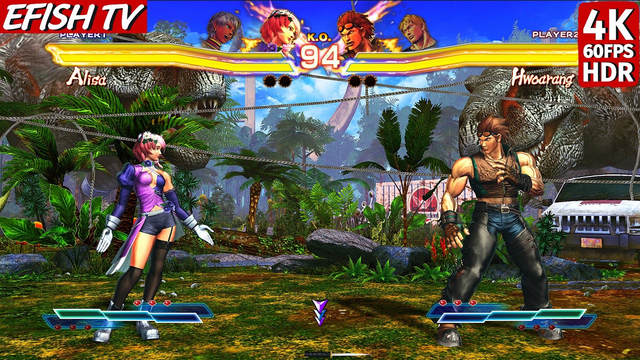 Алиса и Елена против Хворанга и Коди (самый сложный ИИ) - Street Fighter X Tekken