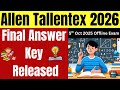 Tallentex 5 October 2025 Exam Final Answer Key Released | Check Your Scores Now