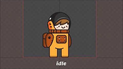 Cute Orange Astronaut - 2D Game Asset Sprites for Game Developers - Animation Preview