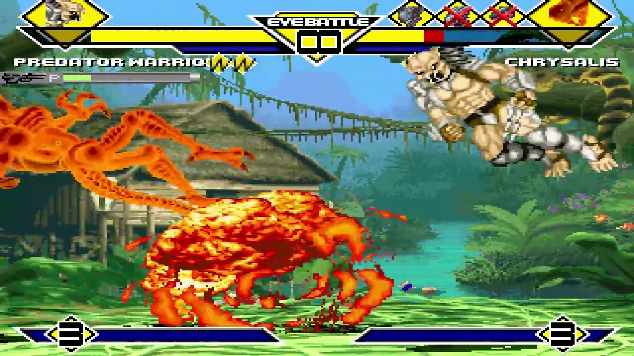 BEST MUGEN FIGHTS PREADTOR WARRIOR vs ALIENS TEAM