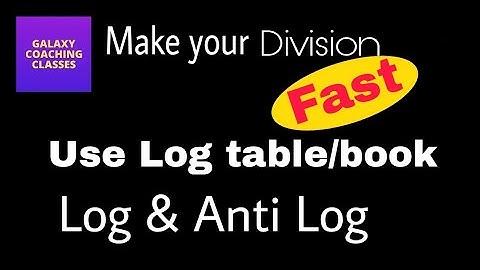 How to use log book for Division l log table for Division
