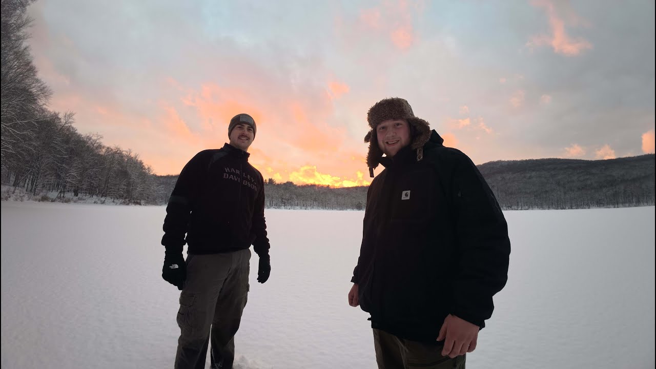 Steak, S'mores, and Snow | Overnight Winter Camping Next to a Frozen Lake