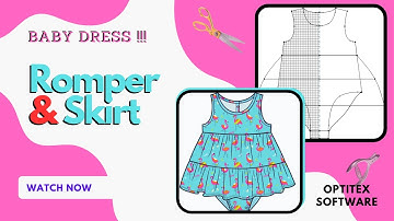BABY DRESS | ROMPER DRESS | SKIRT DRESS |HOW TO MAKE A ROMPER WITH SKIRT IN OPTITEX SOFTWARE ||