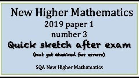 2019 SQA Higher Mathematics paper 1 no.3  Quick Sketch