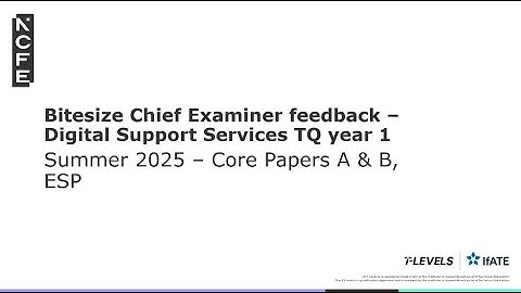 T Level DSS Insights from the Summer 2025 Chief Examiner