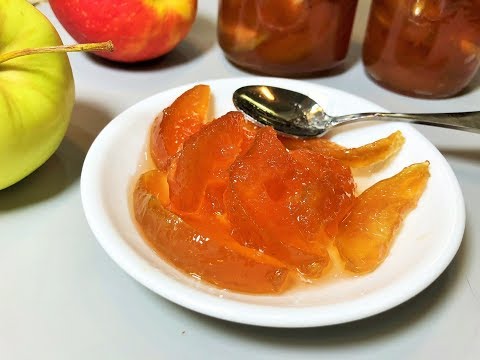 Янтарное варенье из яблок дольками прозрачное в мультиварке