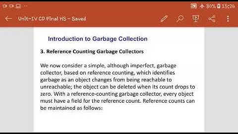 CD- Compiler Design-BE CSE-IT- Reference counting garbage collectors