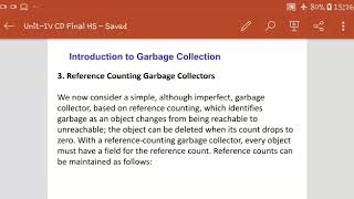 CD- Compiler Design-BE CSE-IT- Reference counting garbage collectors