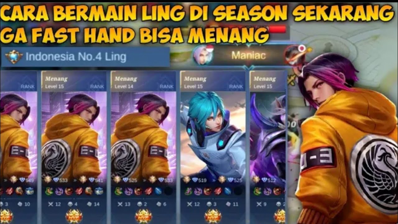 TUTORIAL HERO LING MOBILE LEGEMDS!!GAK FASHAND TAPI MASIH BISA MENANG