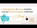 E-Mail-Signatur für Newsletter in Canva erstellen und in deine E-Mail einbinden | Canva Tutorial