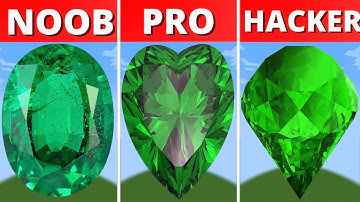 Pixel Art (NOOB vs PRO vs HACKER) Emerald in Minecraft