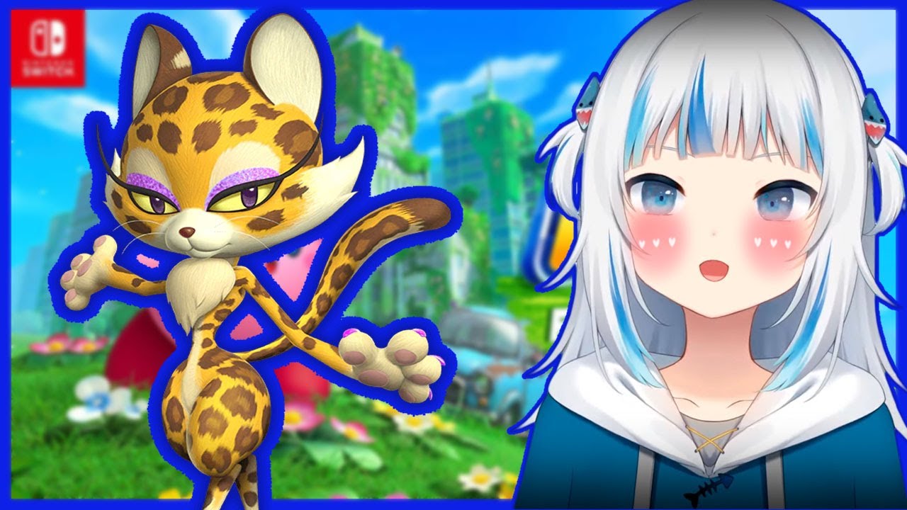 Gura meets Clawroline ( Gawr Gura ch. ) ( Kirby and the forgotten land gameplay )