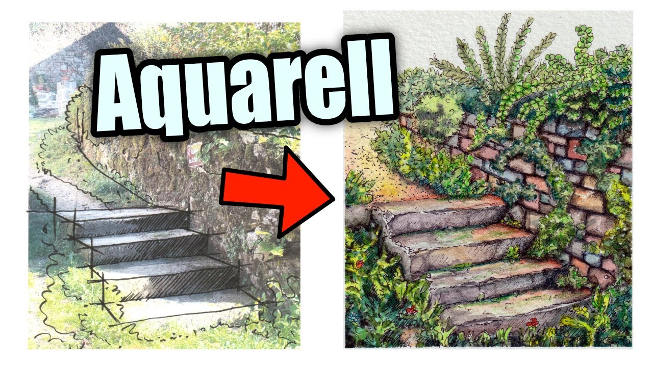 Von der Bleistift Skizze zum Aquarell Meisterwerk! 👍