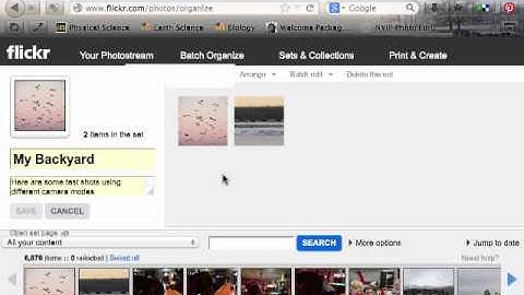 Flickr Organizing Sets