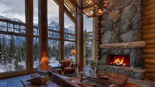 Cozy Ambience - Winter House - Crackling Fire & Snow Falling - ASMR screenshot 3