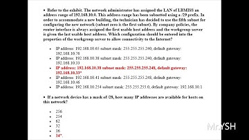 Cisco  CCNA 1 Chapter 8 v6 Subnetting IP Networks | Exam Answers