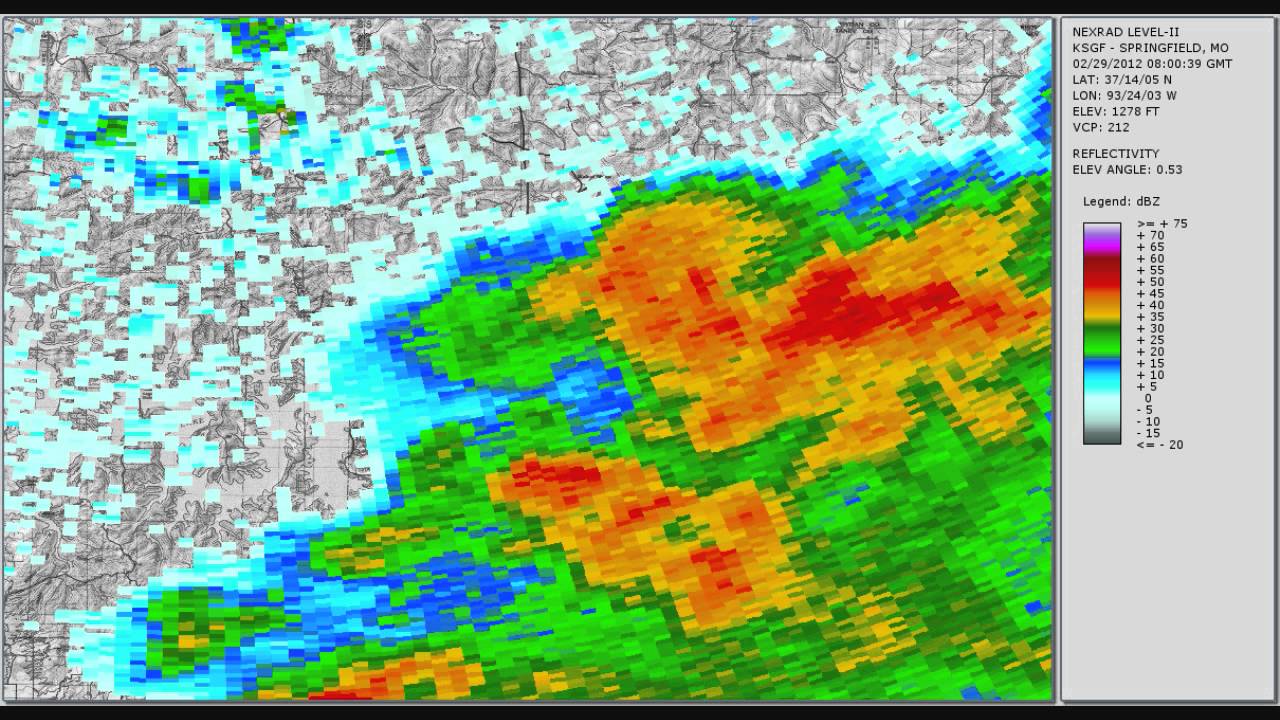Doppler Radar Branson, Missouri Tornado 022912 YouTube