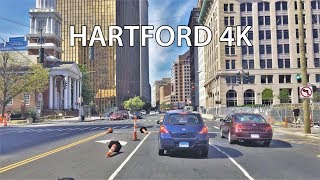 Driving Downtown  Hartford 4K  Connecticut USA
