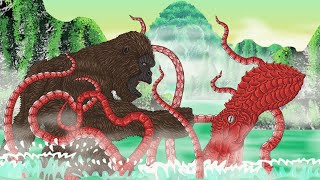 Kong Vs Mire Squid Kaiju Battle Animation