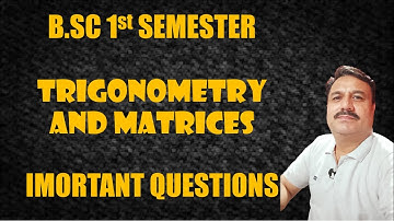 B.SC 1st SEMESTER | TRIGONOMETRY | DE MOIVRE