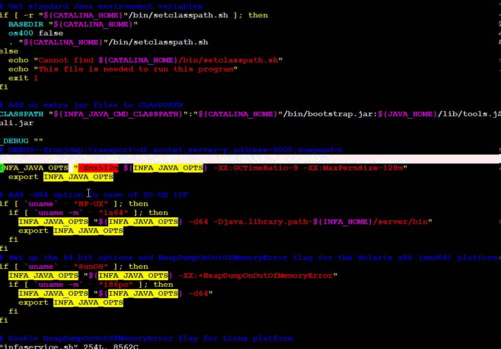 Informatica Node HeapSize Setting
