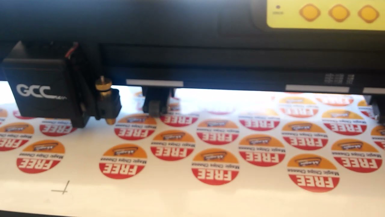 sticker label cut - YouTube