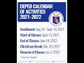 DepEd School Calendar 2021 2022