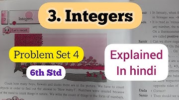 6th Std - Mathematics - Chapter 3 Integers Practice Set 4 solved explained in hindi - Class 6